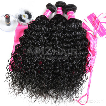 Raw Indian Temple Hair Unprocessed 30 Inch Long Water Wave Bundles Double Weft Extension Cuticle Aligned Human Hair From India